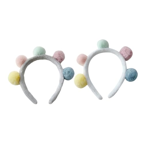 PartyKindom 2stücke Flauschiges Pompon Ball Haarband Für Halloween Und Weihnachten Buntes Stirnband Für Mädchen Modisches Haarschmuck Leichtes Kopfschmuck Accessoire von PartyKindom
