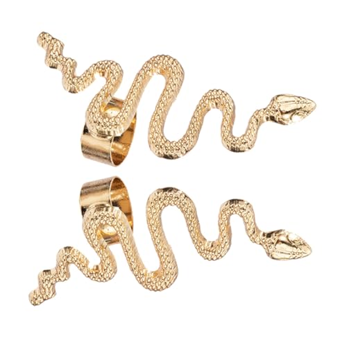 PartyKindom 2 Stück Schlangenohrringe Damen Kreative Ohrstecker Aus Legierung Trendiger Ohrschmuck Für Partys Und Alltag Einzigartige Schlangenohrstecker in Gold Für Besondere Anlässe von PartyKindom