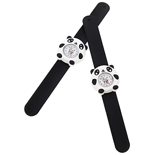 PartyKindom Panda Kinderuhr Silikon Digitaluhr 2 Stück Biegsame Armbanduhr für Jungen und Mädchen Langlebiges Design Farbenfrohe LED Licht Uhr für Kinder von PartyKindom