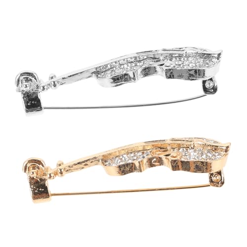 PartyKindom 2 Stücke Violine Brosche Anstecknadeln Metall für Damen Dekorative Pins für Kleidung Hüte und Taschen Sicherer Halt Elegantes Design von PartyKindom