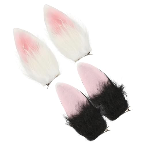 PartyKindom 2paare Hase Ohren Haarbänder Für Damen Plüsch Und Haarspangen Entzückende Hasenohren Haarspange Für Lolita Cosplay Und Partys von PartyKindom