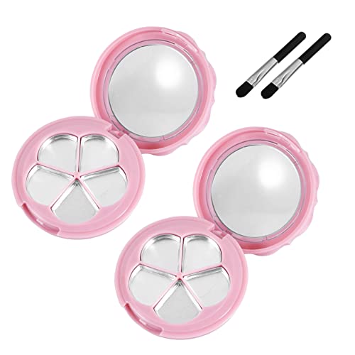 PartyKindom 2sätze Neuer Titel Lidschatten Boxen Mit Spiegel Und Pinsel Nachfüllbare Kosmetikbehälter Für Unterwegs Für Make-up Reise Und Farb-mischpalette von PartyKindom