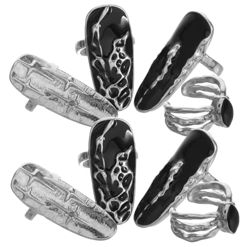PartyKindom 2sätze Retro-fingernagelring Mit Unregelmäßigem Muster Verstellbare Öffnung Für Frauen Nageldekoration Aus Punk-stil Fingerspitzenring Party-requisit-schmuck Sicheren Sitz PartyKindom 2sätze Retro-fingernagelring Mit Unregelmäßigem Muster Verstellbare Öffnung Für Frauen Nageldekoration Aus Punk-stil Fingerspitzenring Party-requisit-schmuck Sicheren Sitz von PartyKindom
