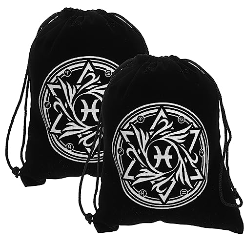 PartyKindom 2st Tasche Mit Kordelzug Taschen-Organizer-Beutel Satinbeutel Mit Kordelzug Stofftasche Für Tarotkarten Tarot-Tasche Taschen Für Tarotkarten Kartentasche Flanell Schmuck von PartyKindom