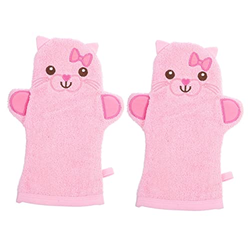 PartyKindom 2stücke Cartoon Dusche Handschuhe Junge Mädchen Körper Peeling Handschuhe Rücken Schrubber Massage Duschtuch Bad von PartyKindom