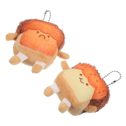 PartyKindom 2stücke Niedlicher Toast Anhänger Plüsch Schlüsselanhänger Mini Brot Dekoration Für Taschen Und Rucksäcke Cartooneske Toastpuppe Für Frauen Und Mädchen von PartyKindom