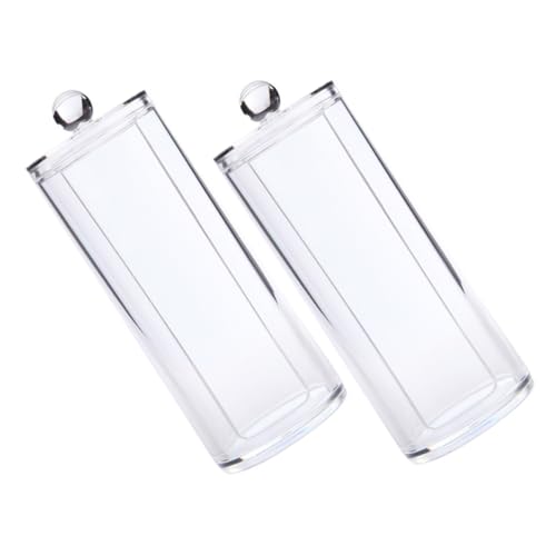 PartyKindom 2stücke Transparente Aufbewahrungsbox Kosmetikbox Für Haarring-organizer Zylindrische Baumwollbox Für Haushaltsaufbewahrung von PartyKindom