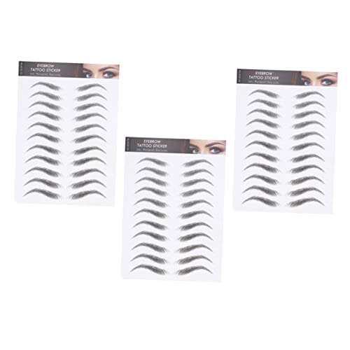 PartyKindom 3 Blätter Wasserfeste Imitation Augenbrauen Aufkleber Langlebige Fake Eyebrow Stickers für Natürlich Aussehende Augenbrauen Wiederverwendbar und Hautfreundlich Geeignet für Make von PartyKindom