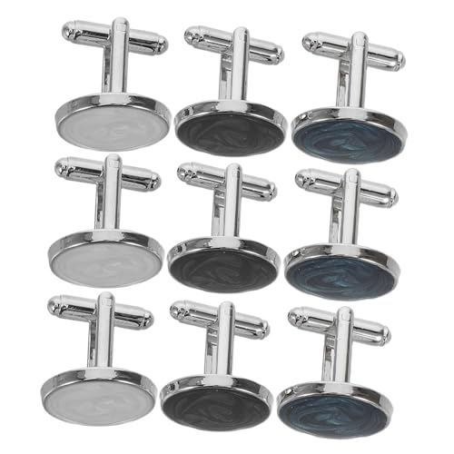 PartyKindom 3 Paare Herren Manschettenknöpfe Rund Glänzend Robust Kreativ Business Für Anzüge Hemden Meetings Formelle Anlässe von PartyKindom
