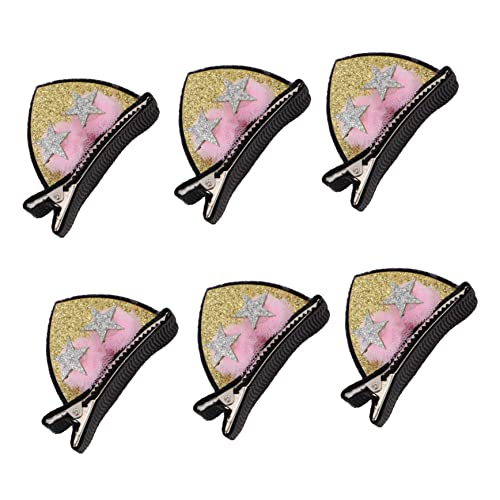 PartyKindom 3 Paare Katzenohr Haarnadeln Form Haarspangen für Mädchen Süße Haarclips mit Feiner Verarbeitung Langlebig und für Junge Mädchen Set von PartyKindom
