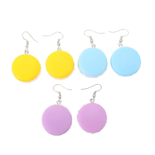 PartyKindom 3 Paare Kreative Ohrringe Frauen Bunte Macaron Ohrstecker Ohrhänger Farben Gelb Blau für Alltag Party PartyKindom 3 Paare Kreative Ohrringe Frauen Bunte Macaron Ohrstecker Ohrhänger Farben Gelb Blau für Alltag Party von PartyKindom