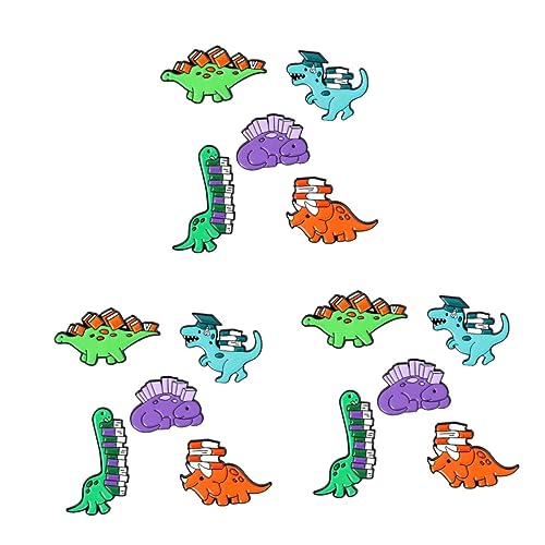 PartyKindom 3 Sätze Niedliche Dinosaurier Broschen Für Dekorative Anstecker Langlebig Und Kreativ Schulzubehör Für Junge Mädchen 5 Stück * 3 von PartyKindom