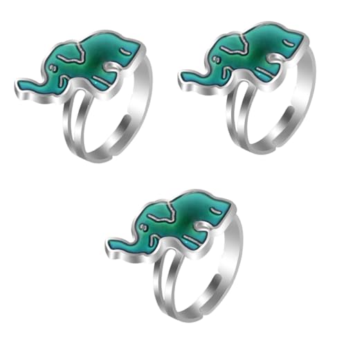 PartyKindom 3 Stck. Stylischer Cartoon Finger Ring Kreativer Thermochromer Ring für Verstellbarer Stimmungsring Einzigartiger Schmuck für Mädchen Perfektes für Familie und Freunde von PartyKindom
