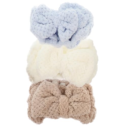 PartyKindom 3 Stück Elastische Weiche Stirnbänder mit Schleifen Hautfreundlich Rutschfest Geeignet für Make up Spa und Sport in Weiß Braun und Hellblau Bequem und Vielseitig für Damen und PartyKindom 3 Stück Elastische Weiche Stirnbänder mit Schleifen Hautfreundlich Rutschfest Geeignet für Make up Spa und Sport in Weiß Braun und Hellblau Bequem und Vielseitig für Damen und von PartyKindom