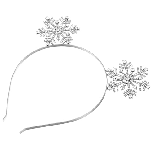 PartyKindom 3 Stück Glänzender Schneeflocken Haarreif Funkelnden Strasssteinen Komfortabler Weihnachts Haaraccessoire für Festliche Partys und Alltag Kopfbedeckung von PartyKindom