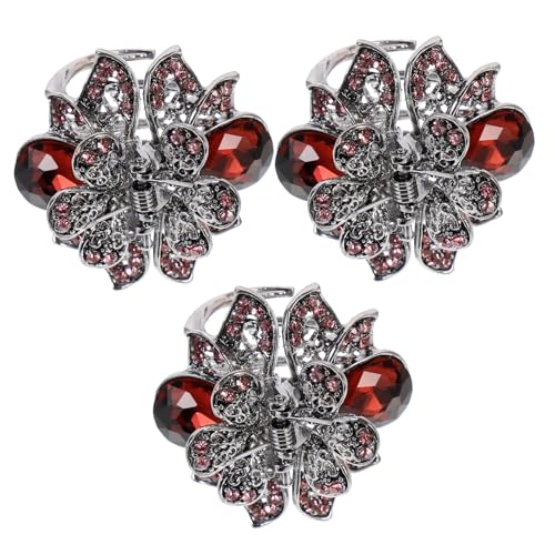 PartyKindom 3 Stück Haarklammern aus Zinklegierung mit Blumenmuster Dekorative Haarspangen für Damen Stabiler Eleganter Haarschmuck für Alltag Urlaub und Arbeit von PartyKindom