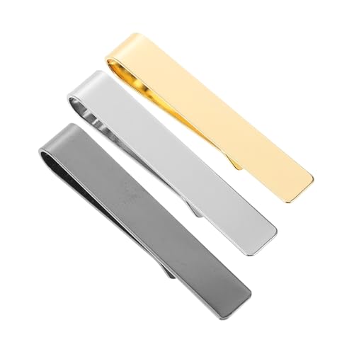 PartyKindom 3 Stück Klassische Krawattenklammer mit Festem Halt Accessoires für Formelle Anlässe und Täglichen Gebrauch von PartyKindom