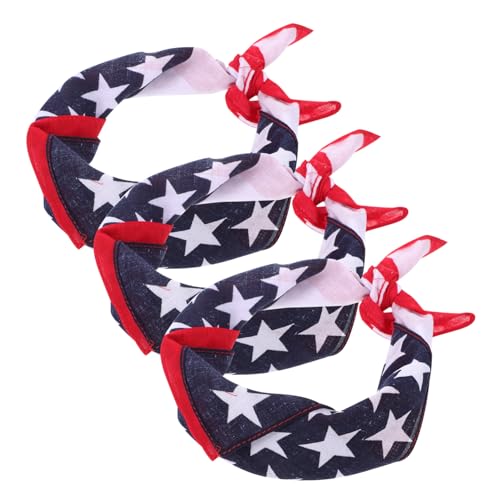 PartyKindom 3 Stück Kleines Seidenschalkopftuch Dekorationen Kopftuch Im Länderflaggen-design Chiffon Kopfschmuck Kreativ Party Turban Stoff Modisches Hip-hop-kopftuch Patriotisch von PartyKindom