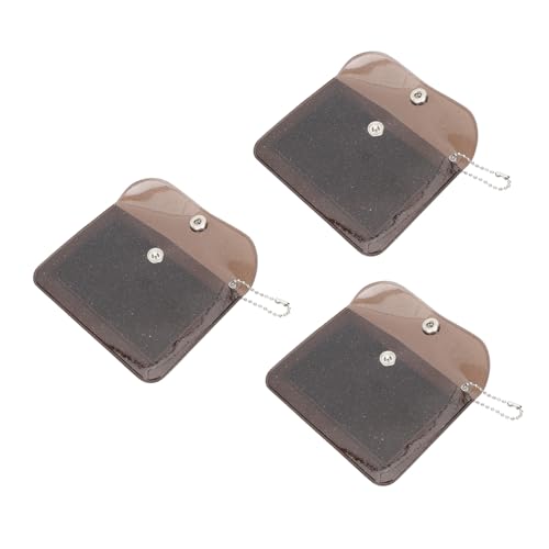 PartyKindom 3 Stück PVC Transparenter Mini Geldbeutel Tragbare und Kartenbörse Leichte Kompakte Wechselgeldtasche Portmonee für Damen in Schwarz von PartyKindom