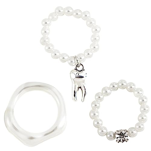 PartyKindom 3 Stück Perlenringe für Frauen Elastische Stilvolle Fingerringe Dekorative Accessoires für für Partys Alltag PartyKindom 3 Stück Perlenringe für Frauen Elastische Stilvolle Fingerringe Dekorative Accessoires für für Partys Alltag von PartyKindom