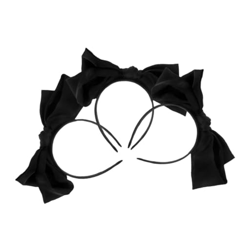 PartyKindom 3 Stück Schwarzes Haarband mit Großer Schleife Leichtes Formstabiles Haarschmuck Accessoire für Damen und Mädchen Vielseitig Tragbar für Alltag Party und Fotoshootings von PartyKindom