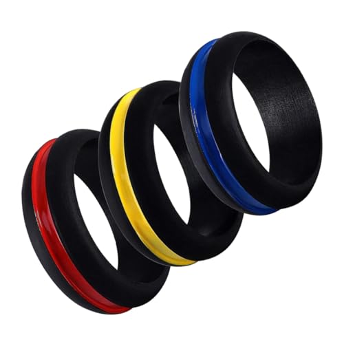 PartyKindom 3 Stück Silikon Ringe für Schmuckringe in Langlebig und Kratzfest Geeignet als Eheringe Verlobungsringe für Damen und Herren von PartyKindom