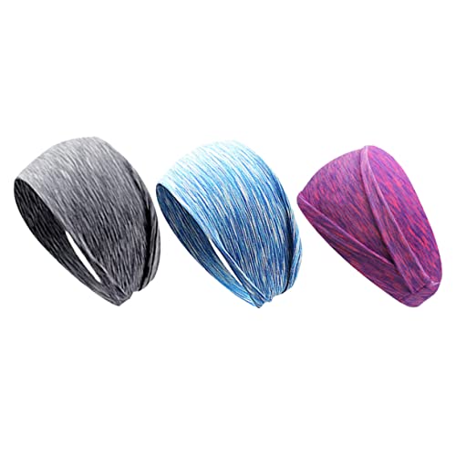 PartyKindom 3 Stück Teiliges Atmungsaktives Stirnband für Damen Schweißresistente Elastische Sport Haarbänder Rutschfestes Fitness Stirnband für Yoga Laufen und Workout Schnell Trocknend von PartyKindom