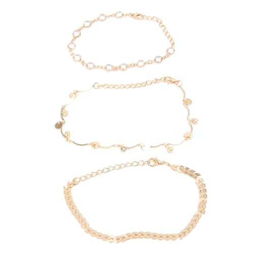 PartyKindom 3 Stück Teiliges Fußkettchen Set aus Legierungs Material Runde Pailletten Vielseitig Kombinierbar Damen Fußschmuck für Alltag Strand Party und PartyKindom 3 Stück Teiliges Fußkettchen Set aus Legierungs Material Runde Pailletten Vielseitig Kombinierbar Damen Fußschmuck für Alltag Strand Party und von PartyKindom