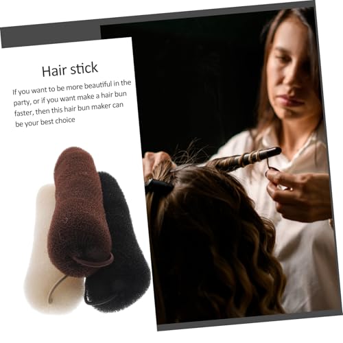PartyKindom 3 Stück Teiliges Haargummi Donut Haarknoten Former Elastisch Haarschmuck für Damen und Mädchen in Schwarz Beige Braun zum Einfachen Hochstecken und Stylen von PartyKindom