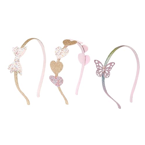 PartyKindom 3 Stück Teiliges Haarreif Set mit Pailletten Herz Design Weiche Elastische Haarschmuck Kopfbänder für Mädchen Niedliche Party Stirnbänder Schonend und Vielseitig Einsetzbar von PartyKindom