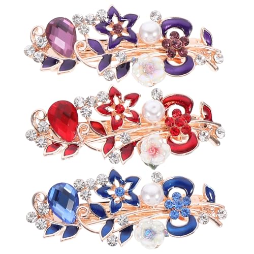 PartyKindom 3 Stück Teiliges Haarschmuck mit Weihnachts Pearl und Strasssteinen Damen Haarspangen in Rot Verarbeitung Vielseitig für Festliche Anlässe und Alltag Geeignet von PartyKindom