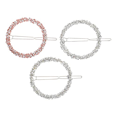 PartyKindom 3 Stück Teiliges Haarspangen aus Legierung Runde Haarnadeln für Damen Haar Accessoire für Alltag und Partys Farben Zufällig Zufällige Farbe Zufällige Farbe von PartyKindom