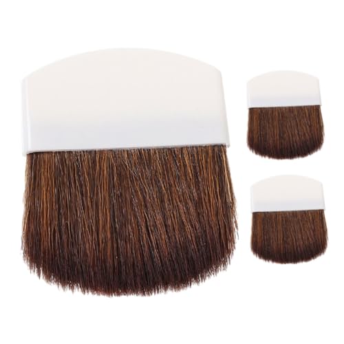 PartyKindom 3 Stück Teiliges Make Up Pinsel mit Weichen Dichten Borsten Flacher Puder und Foundation Pinsel Langlebiger Kunststoffgriff für Cremige und Pudrige Kosmetikprodukte Mini von PartyKindom