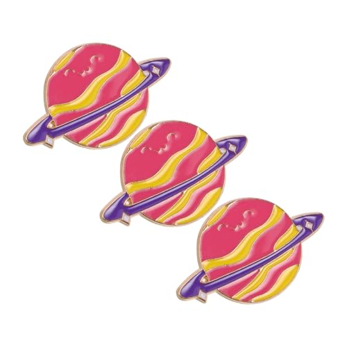 PartyKindom 3 Stück Teiliges Niedliche Planeten Anstecknadeln Zinklegierung Leichte Weltraum Broschen für Kreative Rucksack Accessoires Stabile Emaille Pins für Mädchen und Jungen von PartyKindom