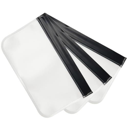 PartyKindom 3 Stück Teiliges Peva Kosmetiktaschen Transparent Mattiert Leichte Reise Make Up Aufbewahrungstaschen Mini Kulturbeutel Tragbar für Damen von PartyKindom