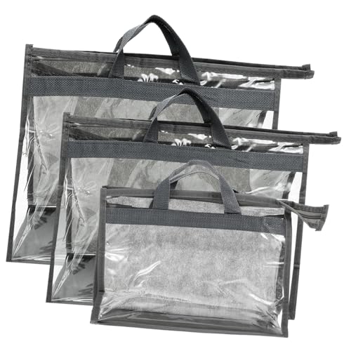 PartyKindom 3 Stück Teiliges Transparente Handtaschen Aufbewahrungsbeutel aus PVC und Feuchtigkeitsgeschützt Hängend für Kleiderschrank Vielseitig für Taschen Kleidung Accessoires von PartyKindom