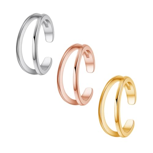 PartyKindom 3 Stück Verstellbare Fußringe Teiliges Zehenringe in Weiß Gold und Roségold Langlebiger Leichter Schmuck für Damen Knöchel und Zehenschmuck Hautfreundlich und Robust von PartyKindom