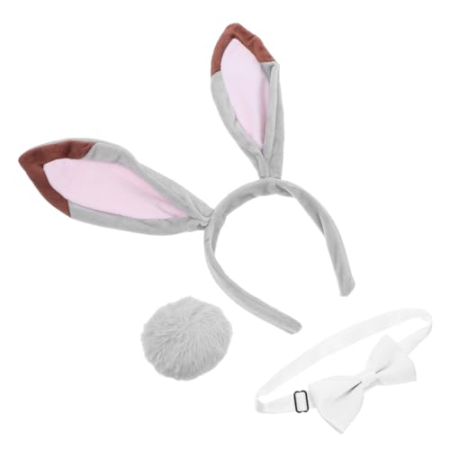 PartyKindom 3stücke Plüschiges Osterhasen-stirnband Mit Schleife Und Für Junge Mädchen Und Erwachsene Bequeme Hasenohren-kopfbedeckung Für Ostern Partys Und Aufführungen von PartyKindom