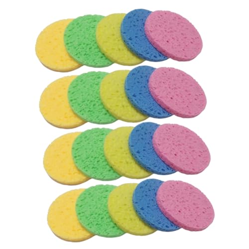 PartyKindom 30 Stck Teiliges Runde Komprimierte Holzfasersponges zur Gesichtsreinigung Sanftes Makeup Entfernungsschwämmchen für Tägliche Pflege und Ölfreie Glatte Haut von PartyKindom