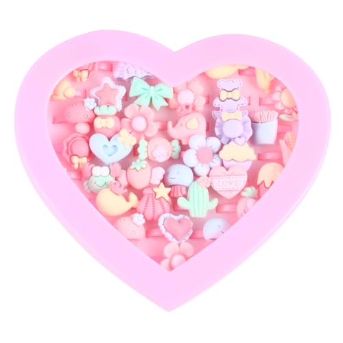 PartyKindom 36 Stück Teiliges Ring Set aus Kunststoff Niedliche Cartoon Ringe für Kleine Mädchen Bunte Schmuckspielzeuge Party Goodies und Geburtstagsgeschenke Sicher und Glatt Verarbeitet von PartyKindom