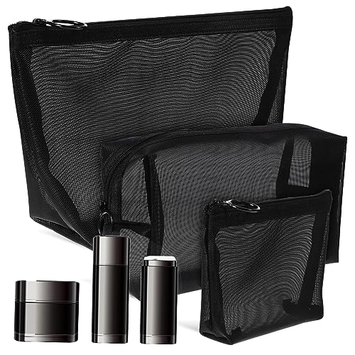 PartyKindom 3Stücke Kulturbeutel mit Reißverschluss Tragbare Make Up Taschen für Reisen Multifunktionale Aufbewahrungstaschen für Damen Leicht zu Reinigen und Organisiert von PartyKindom