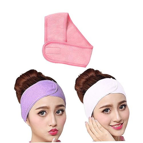 PartyKindom 3Stücke Teiliges Gesichts Spa Stirnband Weiche Handtuch Stirnbänder Weiß für Make Up Hautpflege Elastisch und Hautfreundlich für Damen von PartyKindom