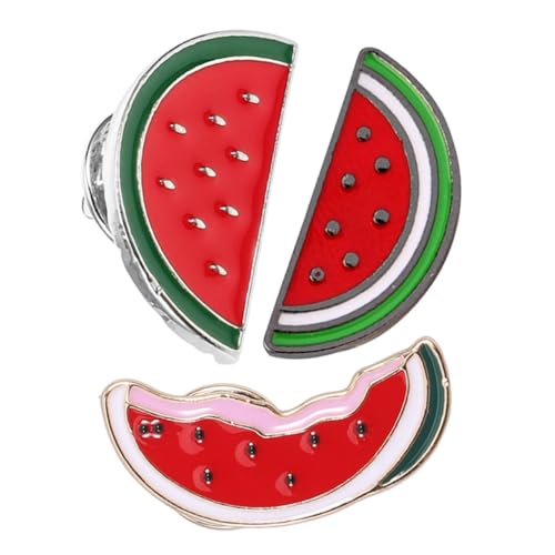 PartyKindom 3stücke Wassermelonen-brosche Mit Clip Wassermelonen-anstecknadel Aus Legierung Revers-pin Für Damen Pullover-clip in Melonenform Schal-klammern Mit Brosche-design von PartyKindom