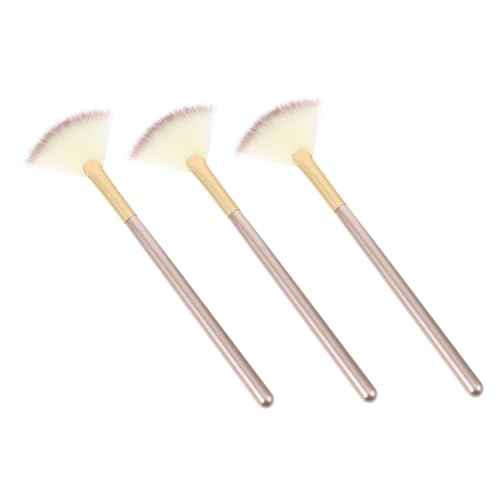 PartyKindom 3stücke Kosmetikset Mit Puderpinselset Gesichts-makeup-pinsel Für Highlighter Blush Und Contouring Make-up Weichen Pinselhaaren Für Seidige Haut von PartyKindom