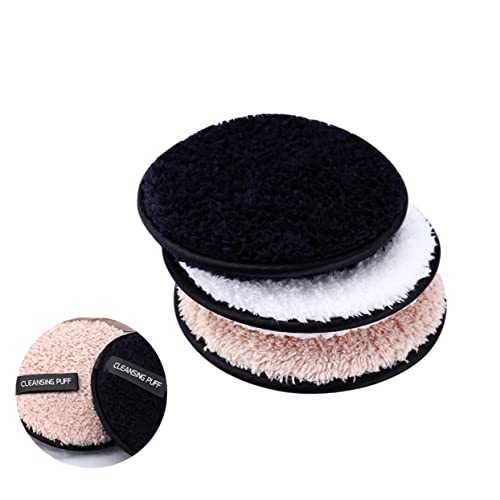 PartyKindom 3stücke Make-up-entferner-schwamm Doppellagig Gesichtsschwamm Für Waschbar Mit Weiß Kaffee Schwarz Make-up-entfernungstuch Porenreinigungswatte von PartyKindom