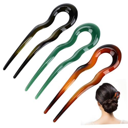 PartyKindom 3stücke U-förmige Haarnadeln Aus Pc-material Für Frauen Brötchen Haarschmuck Französische Haarnadeln Für Langes Dickes Haar Dutts von PartyKindom