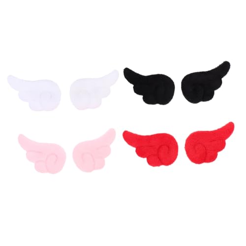 PartyKindom 4 Paare Plüsch Flügel Haarklammern Haarschmuck Bunte Haarspangen für Mädchen Süßer Kopfschmuck für Alltag und Festtage von PartyKindom