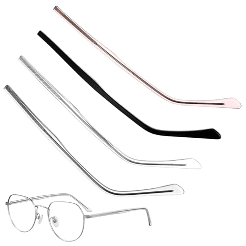 PartyKindom 4 Paare Teiliges Brillenbügel Ersatzbügel für Brillenarm Langlebig und Komfortabel Passend für Sonnenbrillen und Korrekturbrillen Modisch in Transparent Schwarz Roségold von PartyKindom