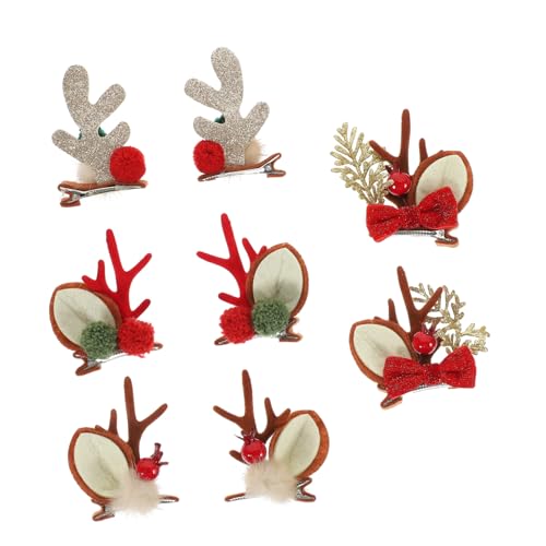 PartyKindom 4 Paare Weihnachts Haarclips Rentier Geweih Haarnadeln Festlicher Haarschmuck für Party Karneval Hochzeit mit Langlebigem Sicherem Material und Bequemer Passform von PartyKindom