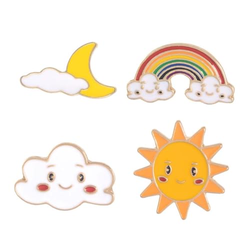 PartyKindom 4 STÜCKE Kreative Sonnenregenbogen Broschen für Damen Niedliche Cartoon Broschen Hochwertigem für Kleidung Taschen und Accessoires von PartyKindom